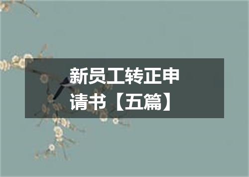新员工转正申请书【五篇】