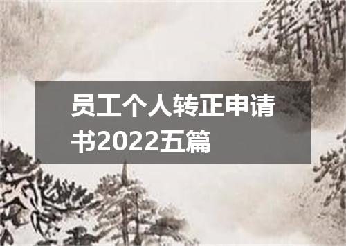 员工个人转正申请书2022五篇