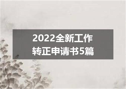 2022全新工作转正申请书5篇