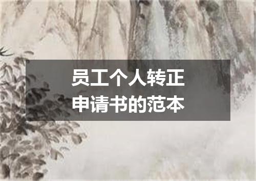 员工个人转正申请书的范本