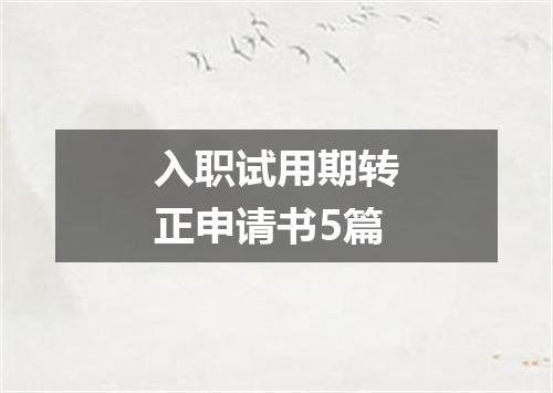 入职试用期转正申请书5篇