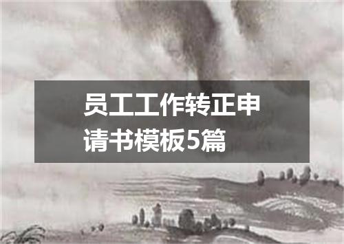 员工工作转正申请书模板5篇