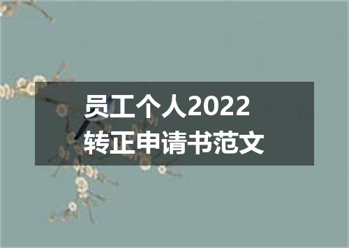 员工个人2022转正申请书范文