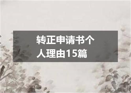 转正申请书个人理由15篇