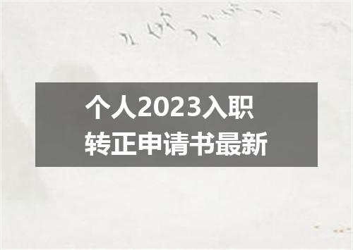 个人2023入职转正申请书最新