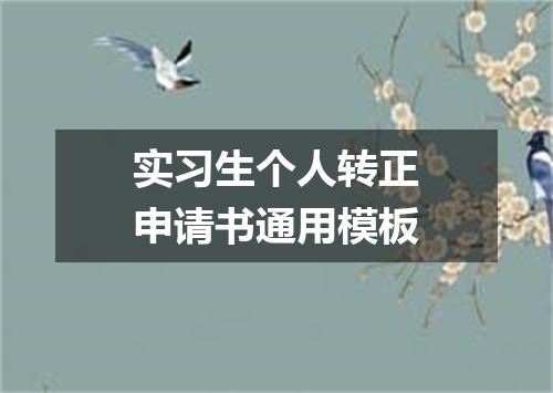 实习生个人转正申请书通用模板