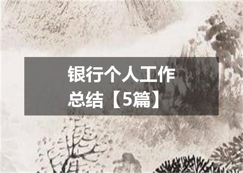 银行个人工作总结【5篇】