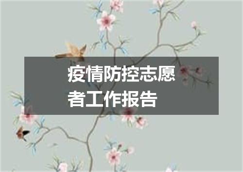 疫情防控志愿者工作报告