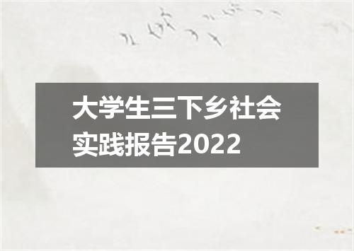 大学生三下乡社会实践报告2022