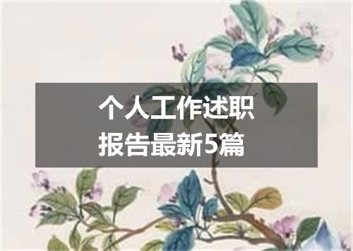 个人工作述职报告最新5篇
