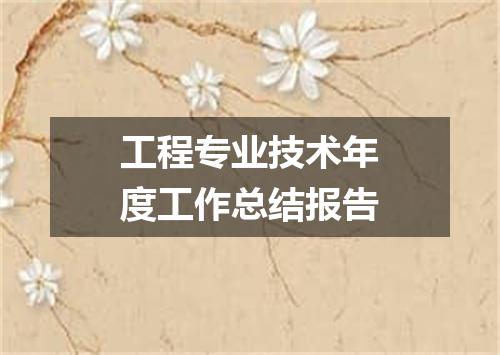 工程专业技术年度工作总结报告