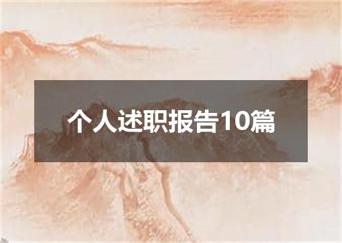 个人述职报告10篇