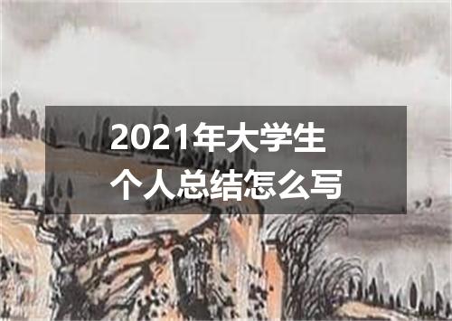 2021年大学生个人总结怎么写
