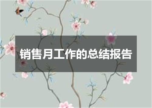销售月工作的总结报告