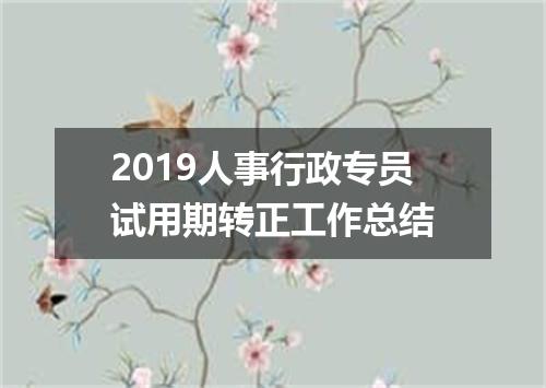 2019人事行政专员试用期转正工作总结