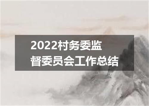 2022村务委监督委员会工作总结
