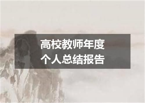 高校教师年度个人总结报告