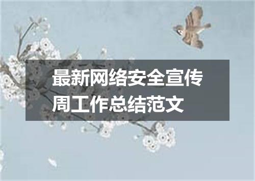 最新网络安全宣传周工作总结范文