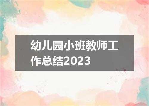 幼儿园小班教师工作总结2023