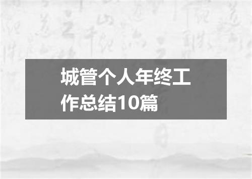 城管个人年终工作总结10篇