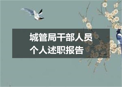 城管局干部人员个人述职报告