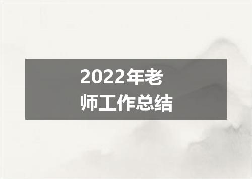 2022年老师工作总结
