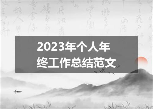 2023年个人年终工作总结范文