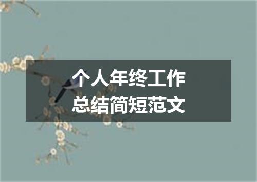 个人年终工作总结简短范文