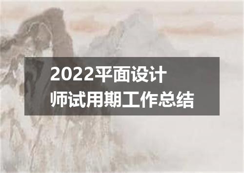 2022平面设计师试用期工作总结