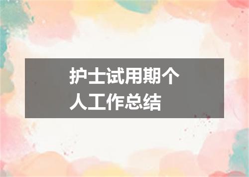 护士试用期个人工作总结