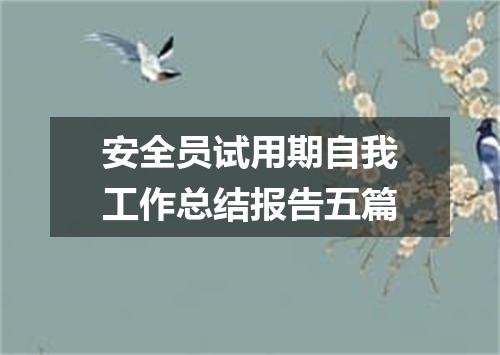 安全员试用期自我工作总结报告五篇