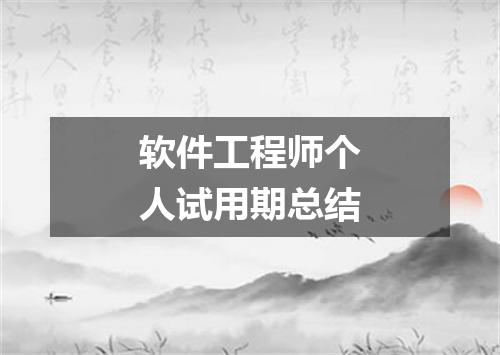 软件工程师个人试用期总结