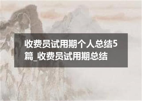 收费员试用期个人总结5篇_收费员试用期总结