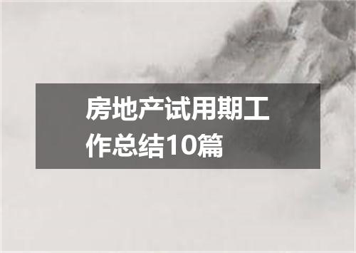 房地产试用期工作总结10篇