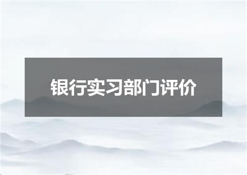 银行实习部门评价
