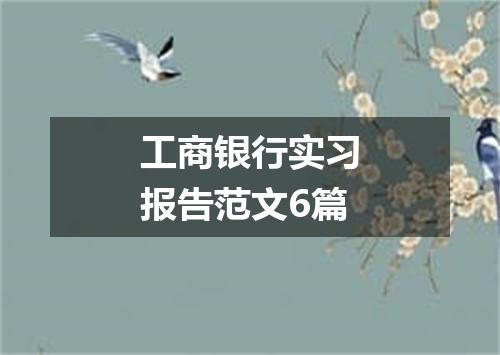 工商银行实习报告范文6篇