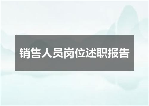销售人员岗位述职报告