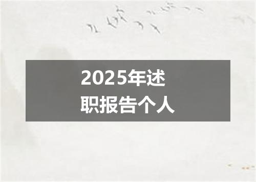 2025年述职报告个人