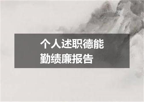 个人述职德能勤绩廉报告