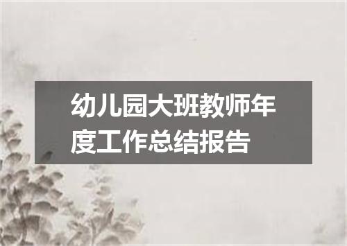 幼儿园大班教师年度工作总结报告