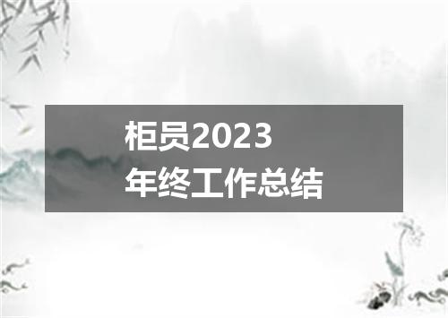 柜员2023年终工作总结