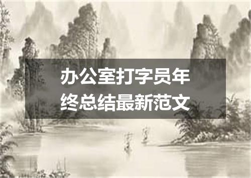 办公室打字员年终总结最新范文