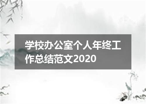 学校办公室个人年终工作总结范文2020