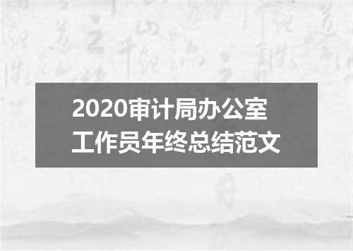 2020审计局办公室工作员年终总结范文