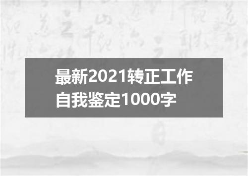 最新2021转正工作自我鉴定1000字