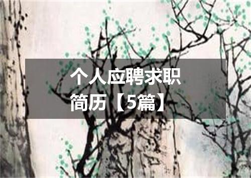 个人应聘求职简历【5篇】