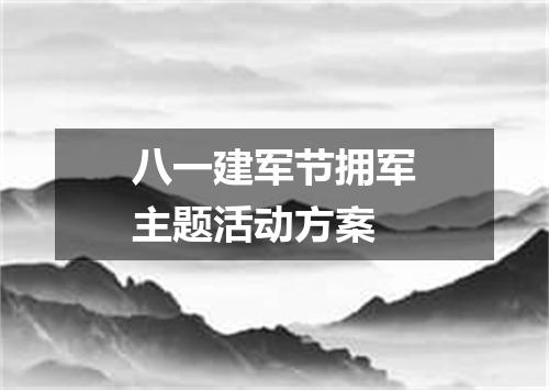 八一建军节拥军主题活动方案