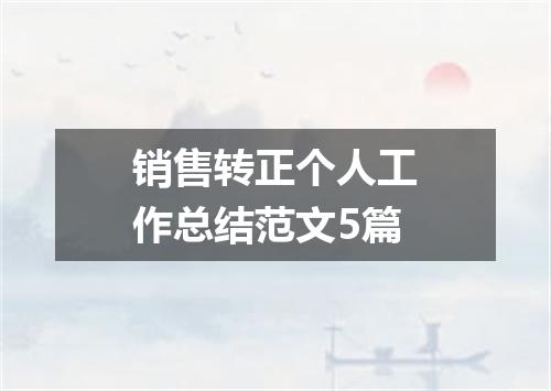 销售转正个人工作总结范文5篇