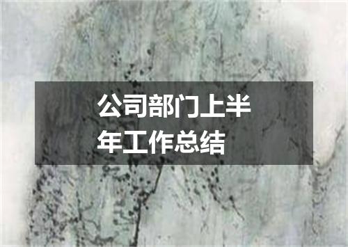 公司部门上半年工作总结