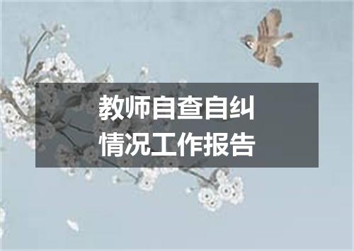 教师自查自纠情况工作报告